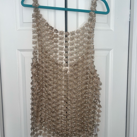 Anthropologie Gold Beaded Tunic Top/Vest - Picture 3 of 8